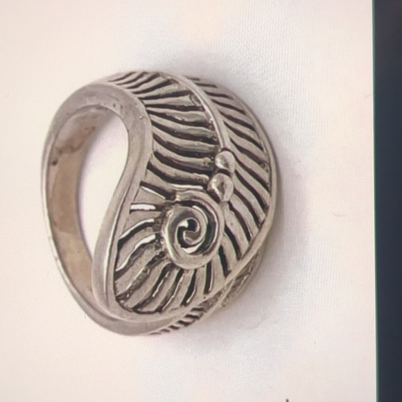 925 sterling silver cfj modern swirl ring size 9ish - Picture 9 of 11